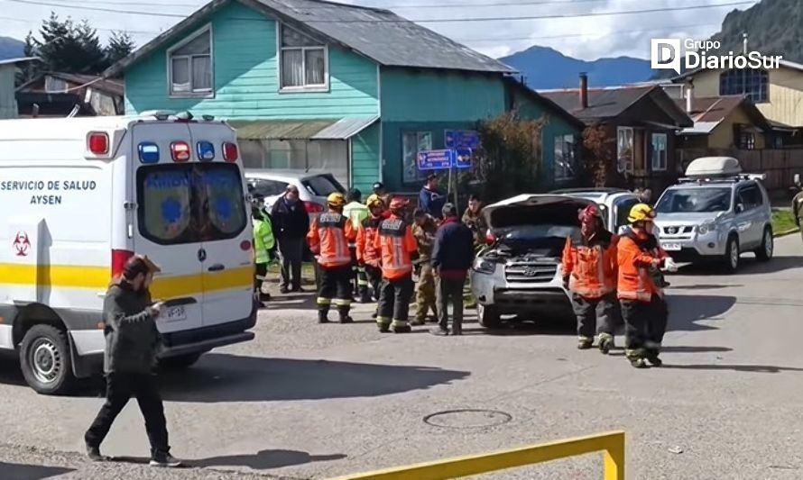Dos lesionados tras colisión en Puerto Aysén